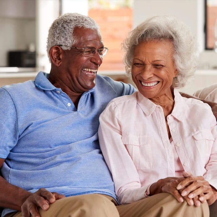 A happy, older Black couple